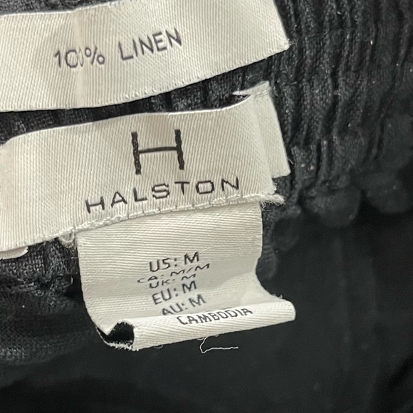 H BY HALSTON WIDE LEG CROP LINEN PANTS - Picture 12 of 14